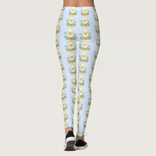 Cute yellow baby ducking cartoon illustratie leggings (Achterkant)