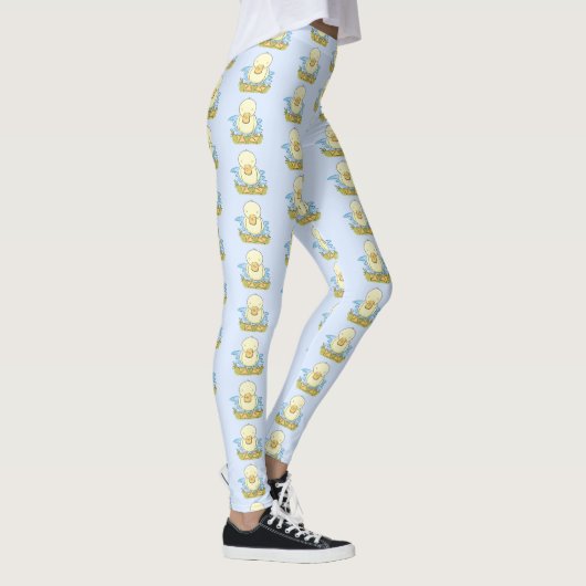 Cute yellow baby ducking cartoon illustratie leggings (Rechts)
