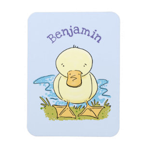 Cute yellow baby ducking cartoon illustratie magneet
