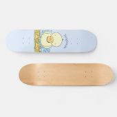 Cute yellow baby ducking cartoon illustratie persoonlijk skateboard (Horizontaal)