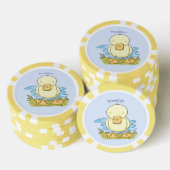 Cute yellow baby ducking cartoon illustratie poker chips (Opstapeling)