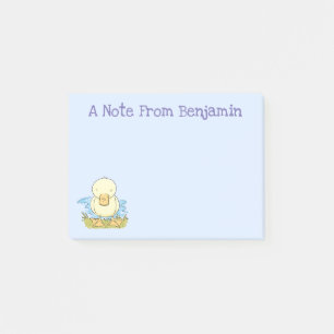 Cute yellow baby ducking cartoon illustratie post-it® notes
