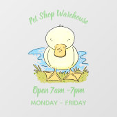 Cute yellow baby ducking cartoon illustratie raamsticker (Vel)