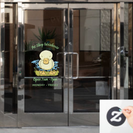 Cute yellow baby ducking cartoon illustratie raamsticker