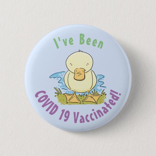 Cute yellow baby ducking cartoon illustratie ronde button 5,7 cm (Voorkant)