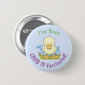 Cute yellow baby ducking cartoon illustratie ronde button 5,7 cm (Voorkant /achterkant)