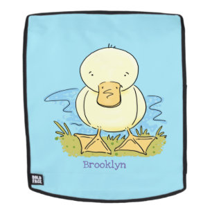 Cute yellow baby ducking cartoon illustratie rugtassen