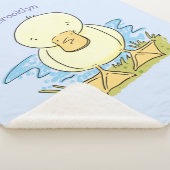 Cute yellow baby ducking cartoon illustratie sherpa deken (3/4)