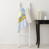 Cute yellow baby ducking cartoon illustratie sherpa deken (In situ)