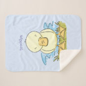 Cute yellow baby ducking cartoon illustratie sherpa deken (Voorkant (horizontaal))