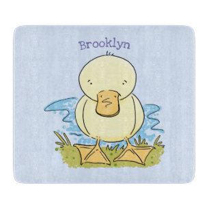 Cute yellow baby ducking cartoon illustratie snijplank