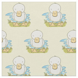 Cute yellow baby ducking cartoon illustratie stof