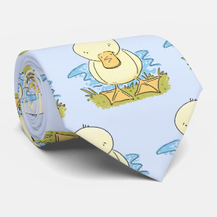 Cute yellow baby ducking cartoon illustratie stropdas