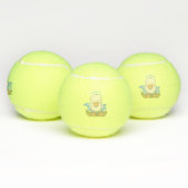 Cute yellow baby ducking cartoon illustratie tennisballen (Multi)