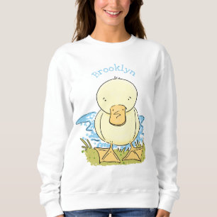Cute yellow baby ducking cartoon illustratie trui