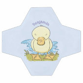 Cute yellow baby ducking cartoon illustratie voetbal (Enkel)