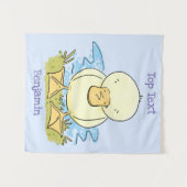 Cute yellow baby ducking cartoon illustratie wandkleed (Voorkant (horizontaal))