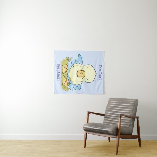 Cute yellow baby ducking cartoon illustratie wandkleed (In Situ (horizontaal))