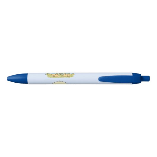 Cute yellow baby ducking cartoon illustratie zwarte inkt pen (Achterkant)