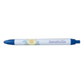 Cute yellow baby ducking cartoon illustratie zwarte inkt pen (Voorkant)