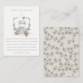 Cute Yellow Baby Hippo fauna Books for Baby shower Informatiekaartje