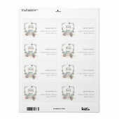 Cute Yellow Baby Hippo Foliage Ballonadres Etiket (Full Sheet)