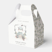 Cute Yellow Baby Hippo Foliage Balloon Baby shower Bedankdoosjes (Achterkant)