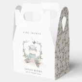 Cute Yellow Baby Hippo Foliage Balloon Baby shower Bedankdoosjes (Geopend)