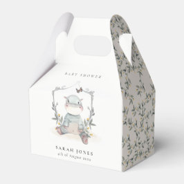 Cute Yellow Baby Hippo Foliage Balloon Baby shower Bedankdoosjes