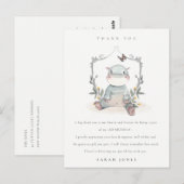 Cute Yellow Baby Hippo Foliage elke dag van de lee Briefkaart (Voorkant / Achterkant)