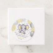 Cute Yellow Baby shower Elephant-ballonnen Bedankjes Labels (In situ)