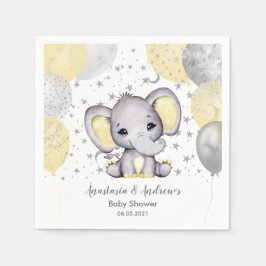Cute Yellow Baby shower Elephant-ballonnen Servet