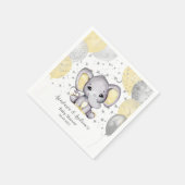 Cute Yellow Baby shower Elephant-ballonnen Servet (Hoek)