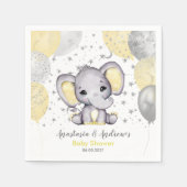 Cute Yellow Baby shower Elephant Balloons Napkins Servet (Voorkant)