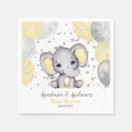 Cute Yellow Baby shower Elephant Balloons Napkins Servet