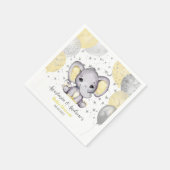 Cute Yellow Baby shower Elephant Balloons Napkins Servet (Hoek)