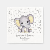 Cute Yellow Baby shower Elephant Napkins Servet (Voorkant)