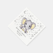 Cute Yellow Baby shower Elephant Napkins Servet (Hoek)