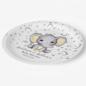 Cute Yellow Baby shower Elephant Papieren Bordje (Gekanteld)