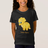 Cute Yellow Baby Triceratops Dinosaur T-shirt (Voorkant)