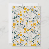 Cute Yellow Baby Zebra Foliage Baby shower Invite Bedankkaart (Achterkant)