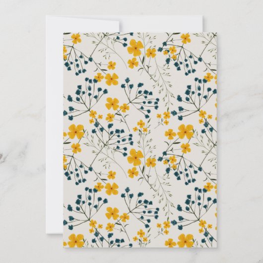 Cute Yellow Baby Zebra Foliage Baby shower Invite Bedankkaart (Achterkant)