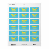 Cute Yellow Banana Dog Return Address Etiket (Full Sheet)