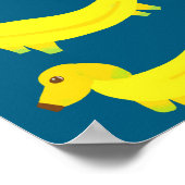 Cute Yellow Banana Dogs Graphic Poster (Hoek)