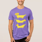 Cute Yellow Banana Dogs Graphic Tri-Blend Shirt (Voorkant)