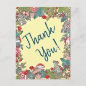 Cute Yellow Bedankt Mice Mouse Woodland Briefkaart (Voorkant)