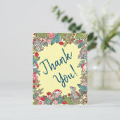 Cute Yellow Bedankt Mice Mouse Woodland Briefkaart (Staand voorkant)