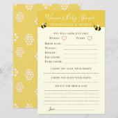 Cute Yellow Bee Baby shower Advice en Predictions (Voorkant / Achterkant)
