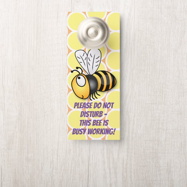 Cute yellow bee Ik ben bezig met cartoon illustrat Deurhanger (Op knop)