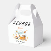 Cute Yellow Bee & Sunflower 1st Bee-Day Birthday Bedankdoosjes (Achterkant)